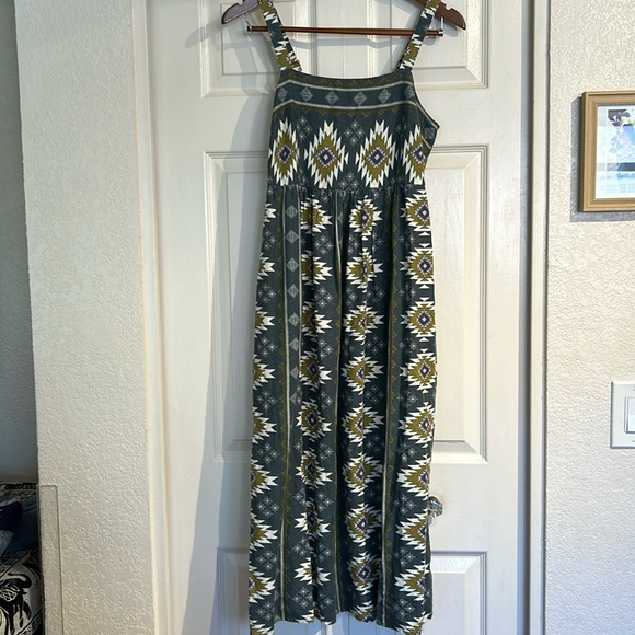 Southwest Linen Cotton Tank Dress - Picture 1 of 10
